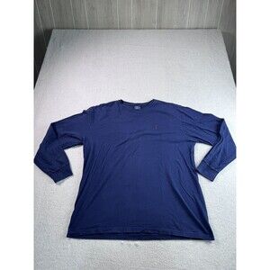 Polo Ralph Lauren Men's M Medium Long Sleeve T-Shirt Blue Crew Neck Cotton Logo